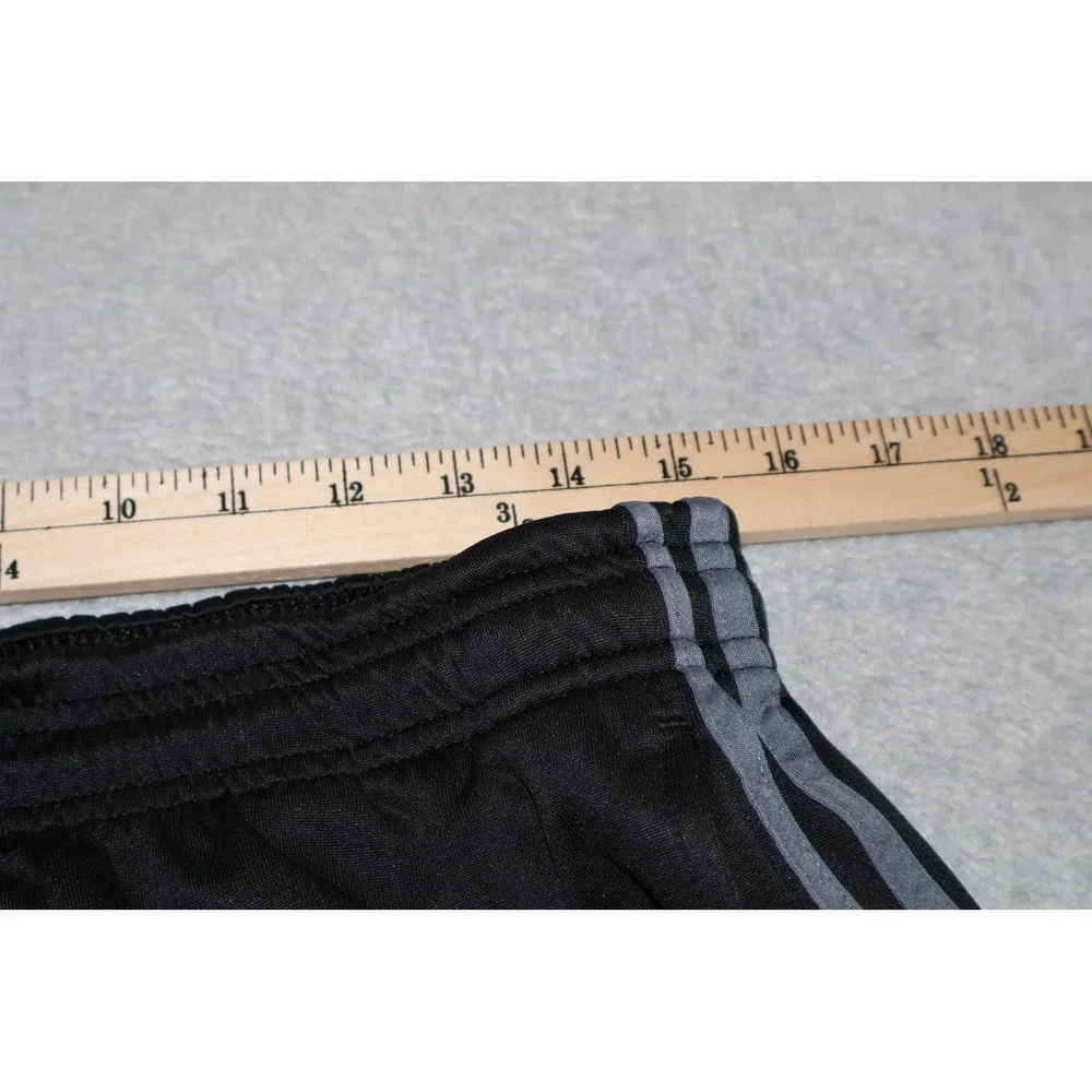 Adidas Track Gym Pants Mens Large Black Gray 3-Stripe Athletic Gym Training